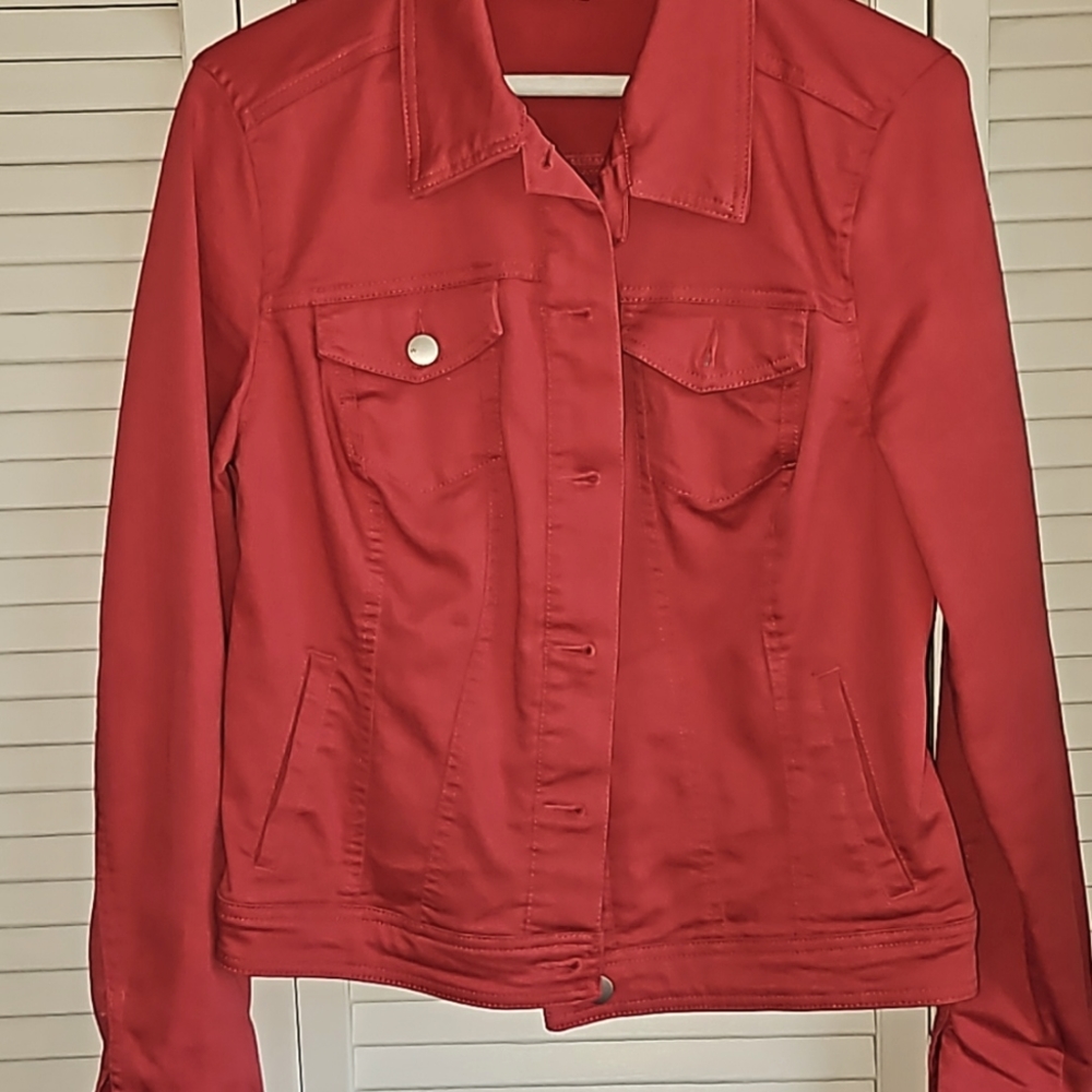 Westport deep coral denim jacket